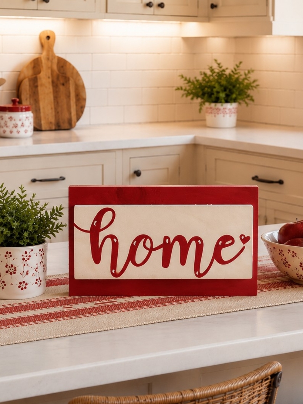 Wood Home Sign Red Lettering - Picture 2 of 6